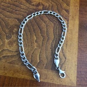 Vintage Jacmel figaro tri-tone chain bracelet